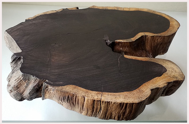 ฐานไม้มะเกลือ(African Ebony) หนา 3cm แบบที่1ตัดเว้า (ตัวอย่าง)
