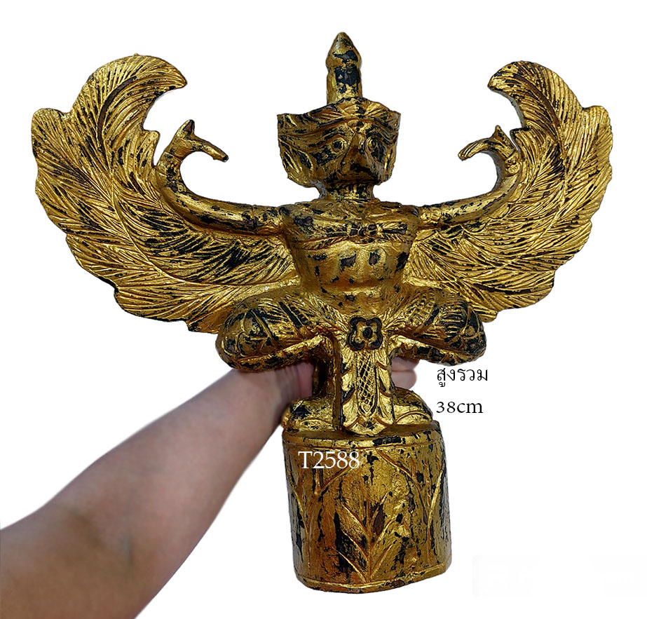 ครุฑไม้สัก ทำสี สูง 38cm