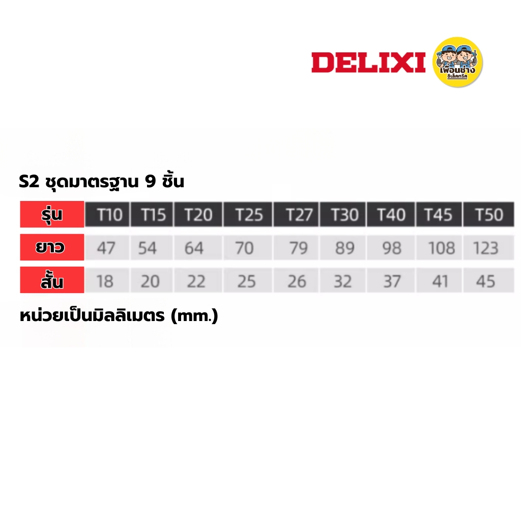 DELIXI ชุดประแจหกเหลี่ยมด้ามสั้น รุ่น DWGR-3071 หัวบอลขยายชุด 9 ชิ้น แถมแกนเสริม ประแจ เครื่องมือช่าง