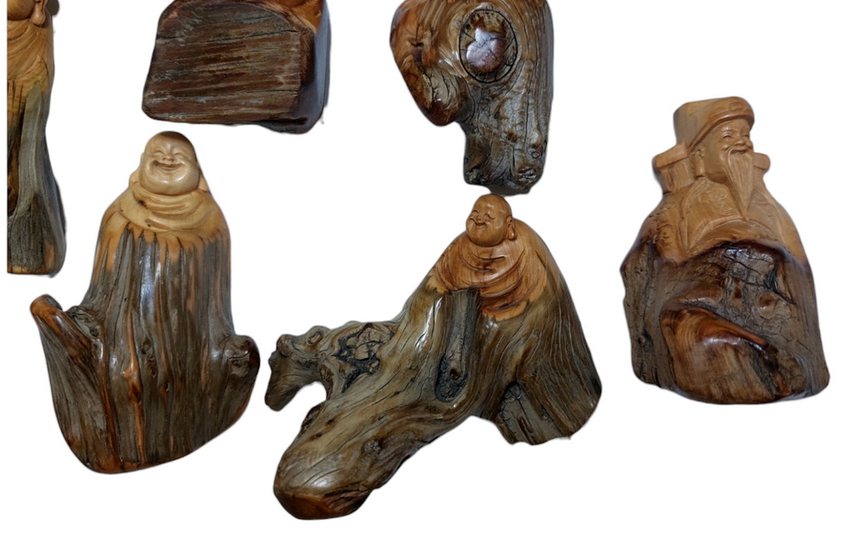 สังกัจจายน์ พระเมตไตรย พระยิ้ม เเทพเจ้าไฉ่ซิงเอี๊ย ไม้ทูจา ขนาดเล็ก