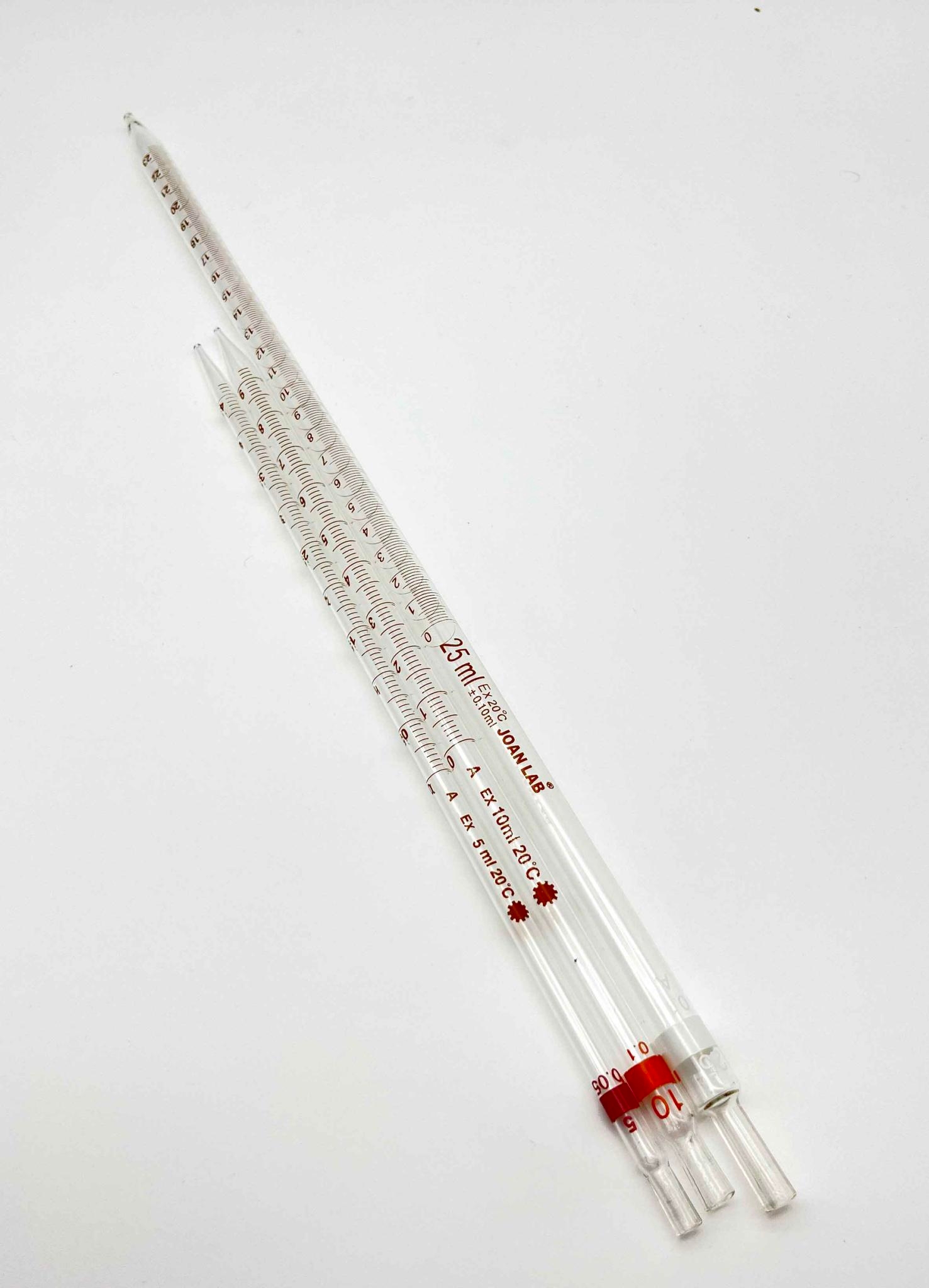 ปิเปตแก้ว Graduated Pipette, Measuring Pipette 5/10/25 ml, Class A
