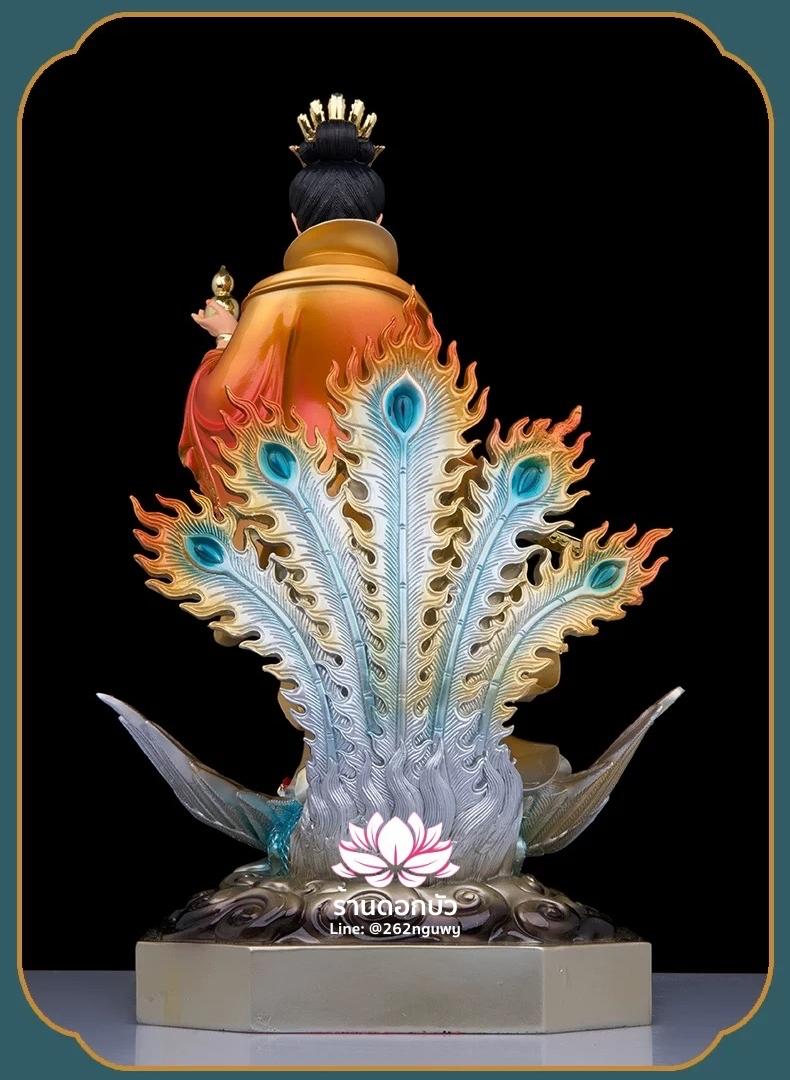 กิ่วเที้ยนเฮี่ยนลื้อ กิวเทียงเหี่ยงนึ่ง จิ่วเทียนเสวียนนี่ ปางยืนบนหงส์บริวาร งานเรซิ่น ขนาด 12/16/19/26 นิ้ว