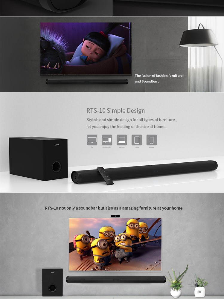 ตู้ลำโพง Remax Bluetooth speaker Speaker Soundbar RTS-10
