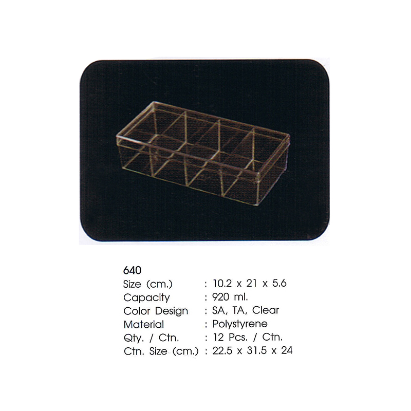 กล่องเหลี่ยมใส 640 (4 ช่อง)