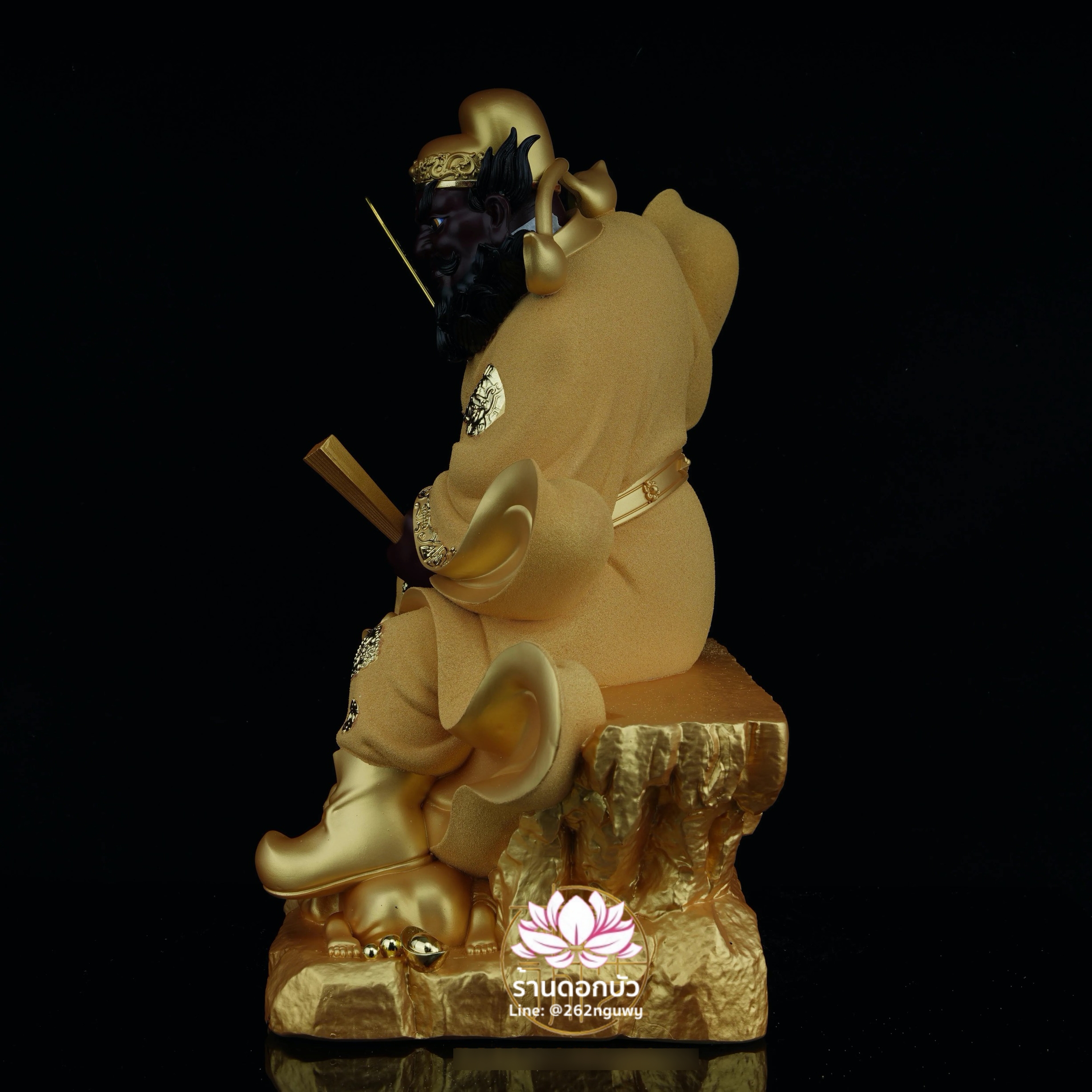 เทพเจ้าจงขุย จงขุยเทียนซือ จงขุยเอี๋ยกง ปางนั่งเหยียบบริวาร งานเรซิ่นพ่นทราย ขนาด 12/16/19/26 นิ้ว