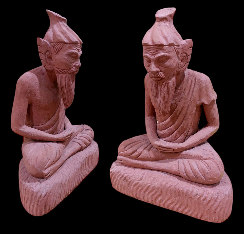 ฤาษี3ตา ไม้สักทำสี สูง37.5cm