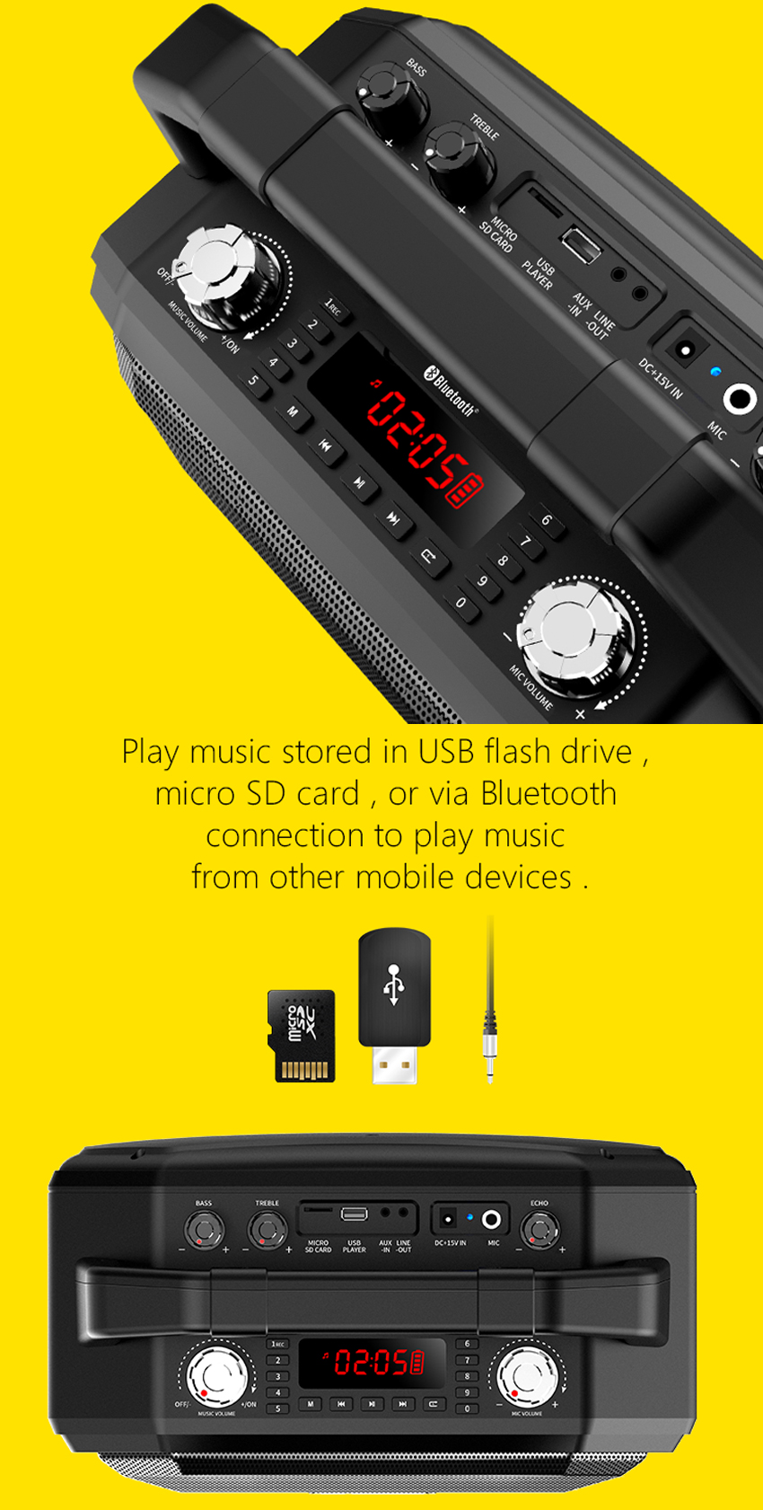 ตู้ลำโพง Mifa ลำโพง Bluetooth พร้อมไมค์ลอย รุ่น M520