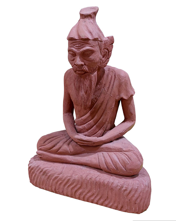 ฤาษี3ตา ไม้สักทำสี สูง37.5cm