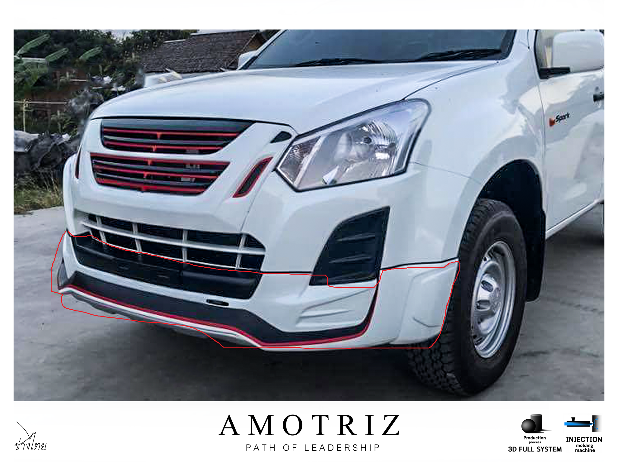 Isuzu D-Max 1.9 blue power bodykits by Amotriz