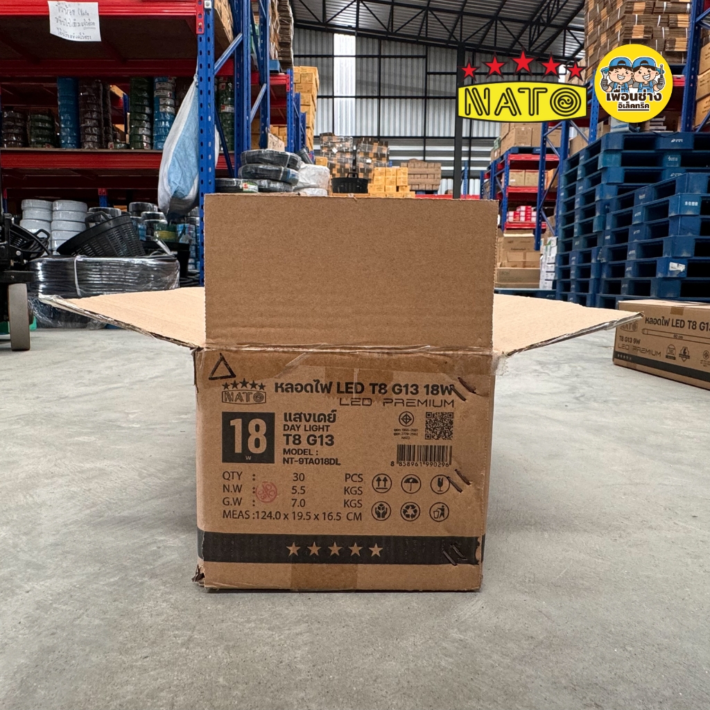 **เฉพาะหลอด** ยกลัง 30 หลอด NATO หลอด LED T8 TUBE ไฟเข้า 2 ทาง 9W 18W ยี่ห้อนาโต้ หลอดยาว หลอดเปล่า เฉพาะหลอดไฟ