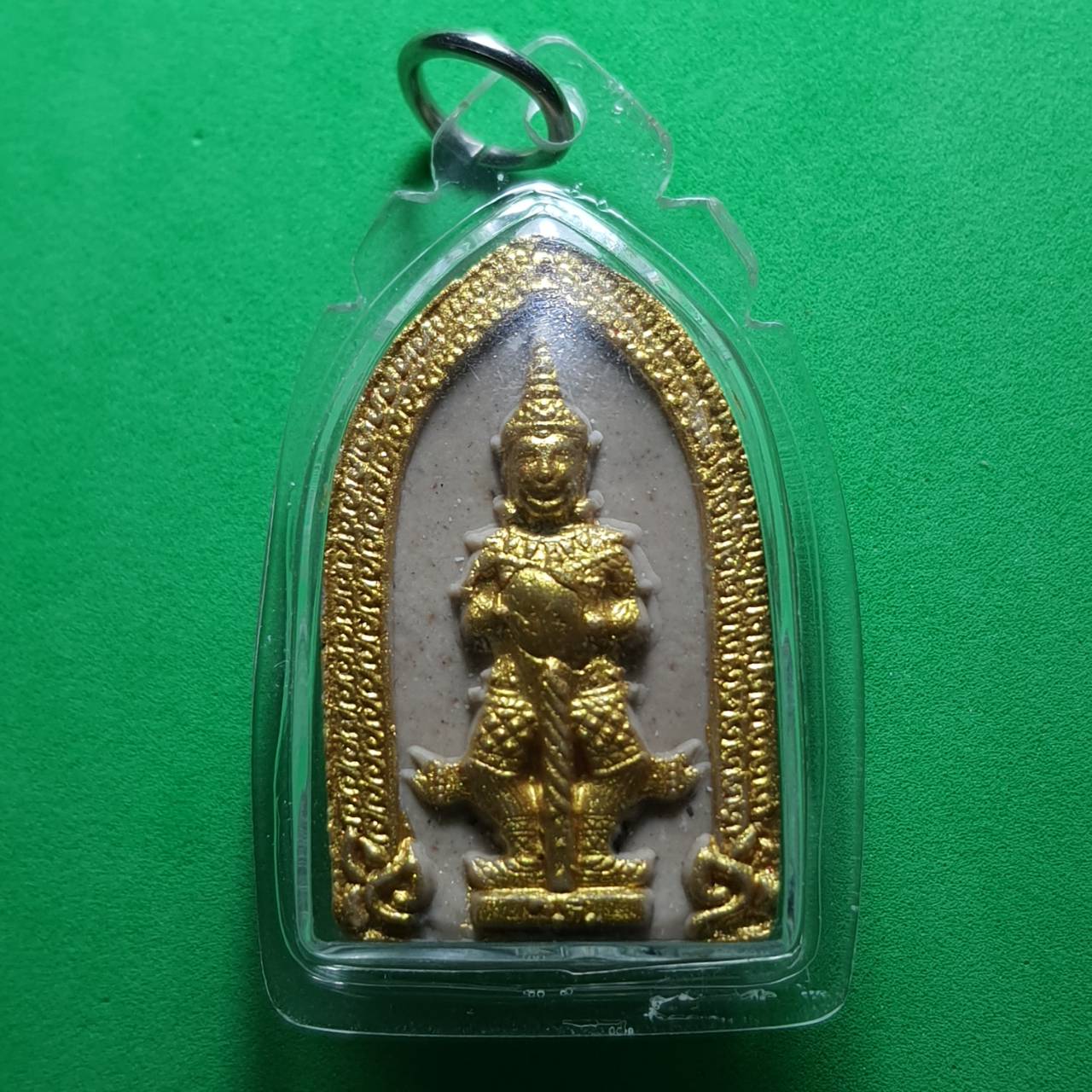 พระเครื่อง ท้าวเวสสุวรรณ เลี่ยมกรอบ สีขาว แต่ง สีฟ้า รุ่น แก้ปีชง รวยไม่จบ จนไม่เป็น ภัยไม่มี ท้าวเวสสุวัณ จี้ท้าวเวสสุวรรณ ท้าวเวสสุวรรณ