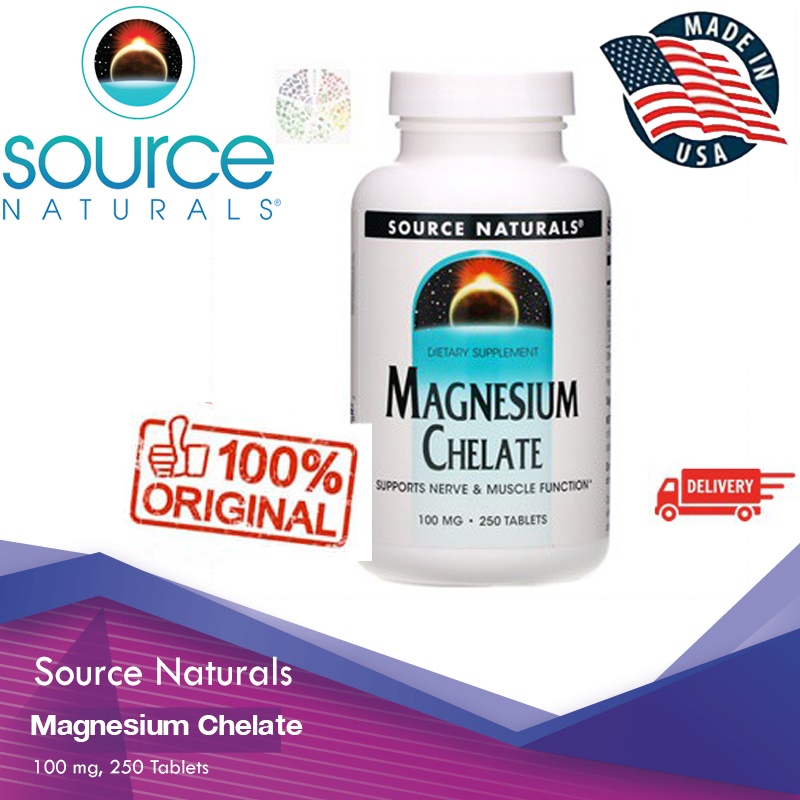 Source Naturals, Magnesium Chelate, 100 mg, 250 Tablets