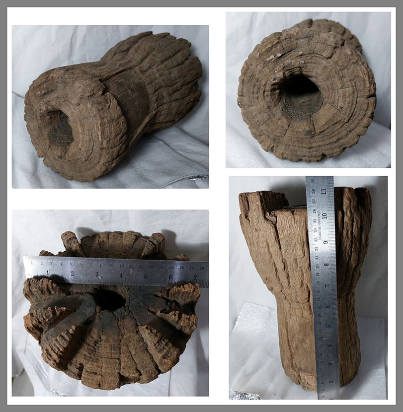 งานไม้เก่า(ดุมล้อเกวียน) สูง28cm