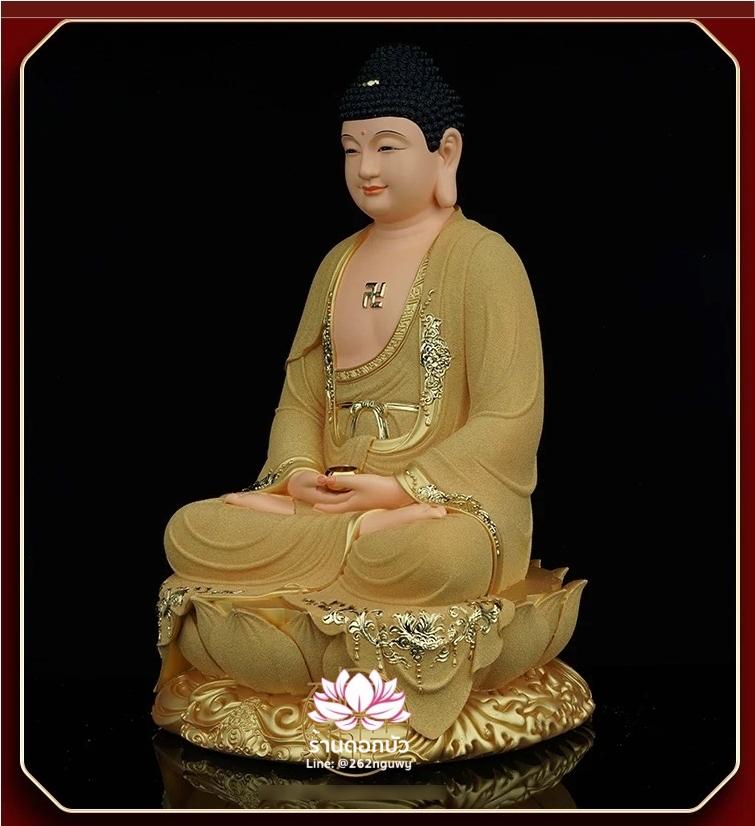 ซำปอฮุกโจ้ว ไตรรัตนพุทธเจ้า พระพุทธเจ้า 3 พระองค์ ปางนั่งบนดอกบัว งานเรซิ่นพ่นทราย ขนาด 12/16/19/26 นิ้ว