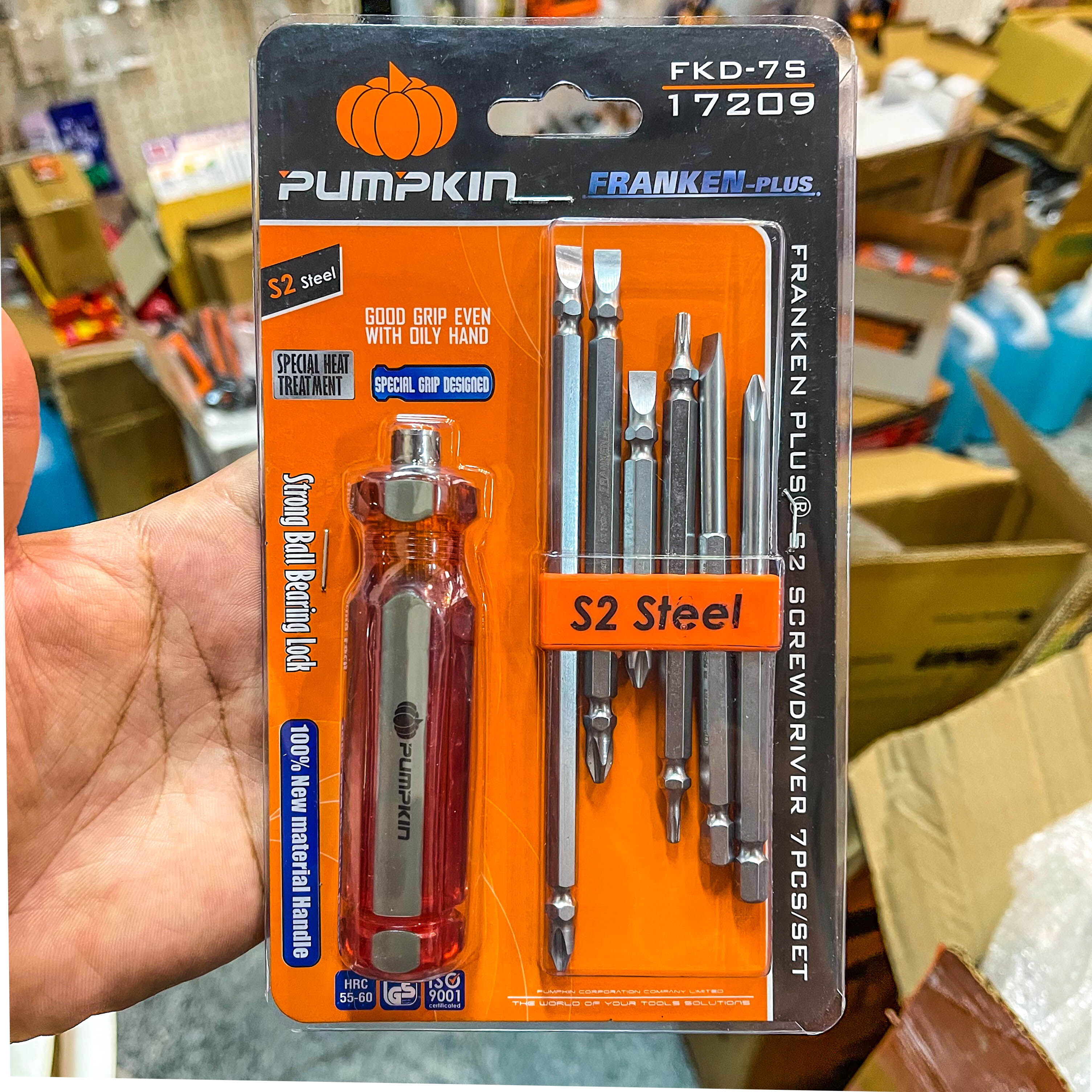 17209 ชุดไขควงสลับด้าม Pumpkin 7 ชิ้น ไขควง ไขควงสลับด้าม S2 สลับด้าม