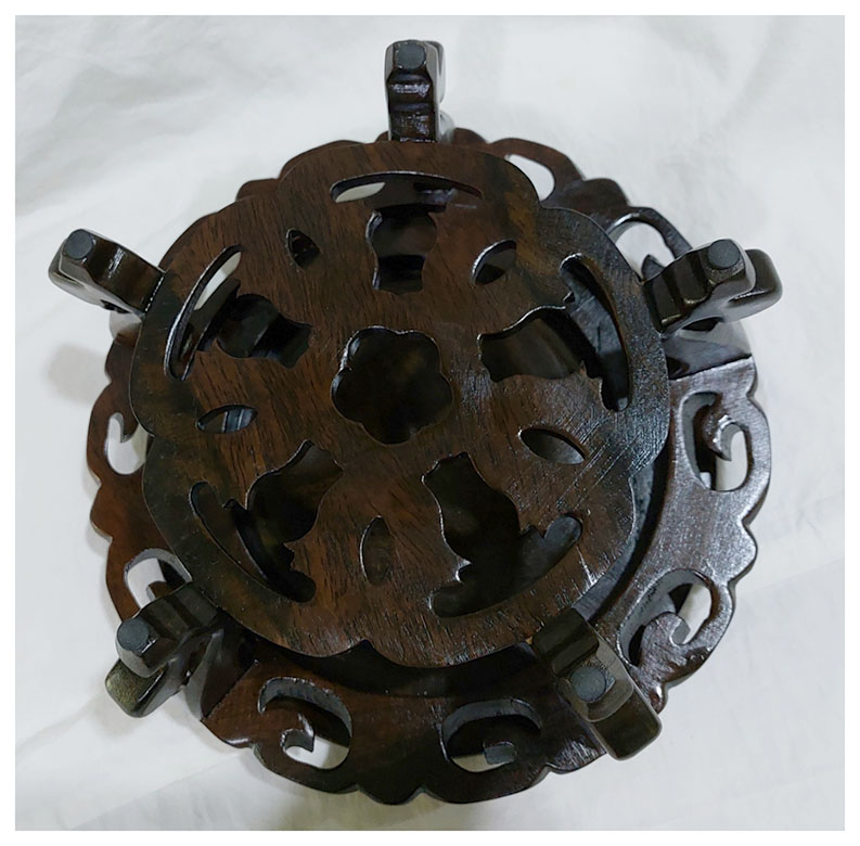 ฐานหรือกี๋ไม้สไตล์จีน ท๊อปประมาณ 22.5cmxสูง14.5cm