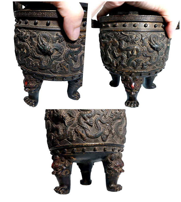 เตากำยาน ของสะสม ของตกแต่งบ้าน ของตกแต่งร้าน สไตล์จีนโบราณ -ในรูปแบบเตาถ่านลายมังกร