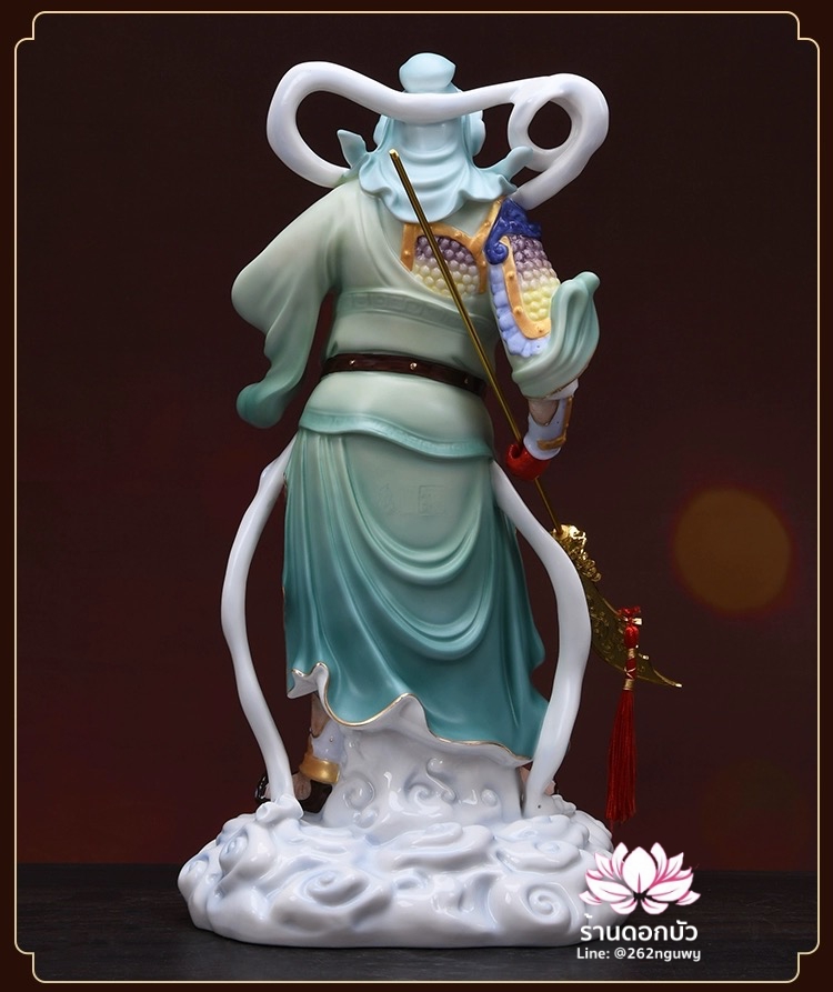 เทพเจ้ากวนอู และพระเวทโพธิสัตว์ (อุ่ยท้อผ่อสัก) ขนาด 14 นิ้ว ลงสีขลิบทอง