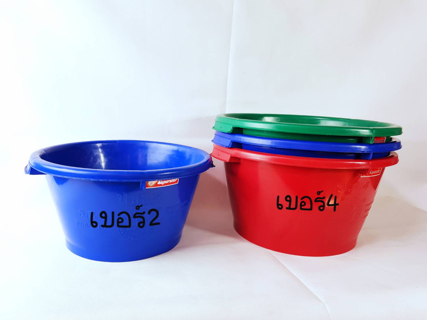 Small Evting กะละมังพลาสติกตรางู เบอร์4 ขนาด43cm. คละสี กะละมังซักผ้า กะละมังพลาสติก