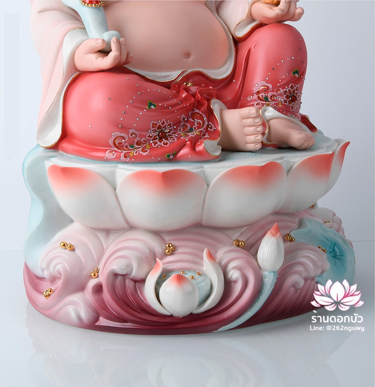 พระพุทธเจ้า (พระยูไล) พระโพธิสัตว์กวนอิม (กวนอิมผ่อสัก) พระกษิติครรภโพธิสัตว์ (ตี่จั่งอ๊วงผ่อสัก) และพระศรีอริยเมตไตรย (หมีเล่อฝอ) ขนาด 12/16/19 นิ้ว