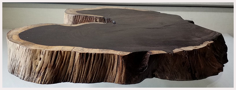 ฐานไม้มะเกลือ(African Ebony) หนา 3cm แบบที่1ตัดเว้า (ตัวอย่าง)
