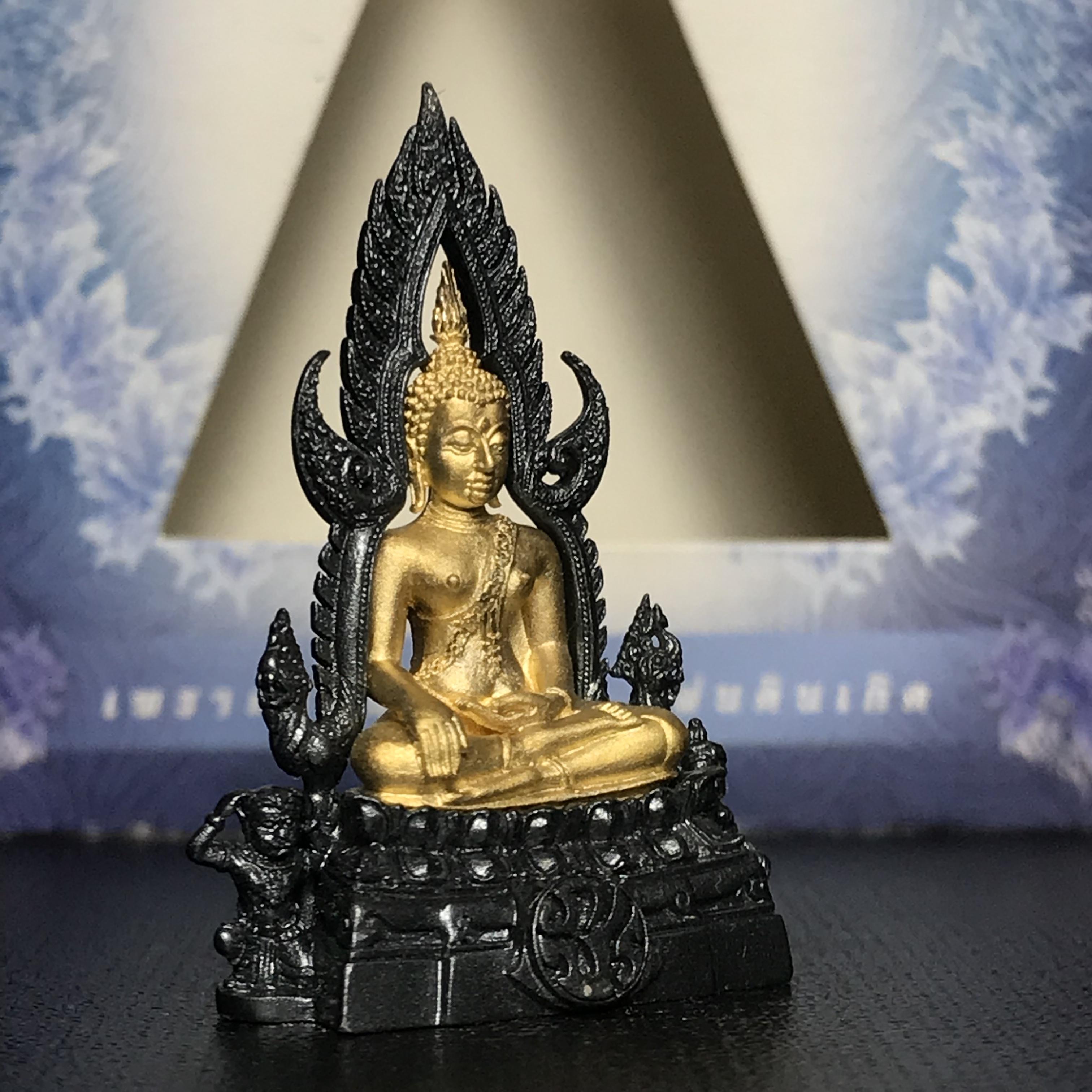 พระพุทธชินราช ภปร. โครงการ เพราะแผ่นดินนี้คือแผ่นดินเกิด เนื้อเงินชุบทองคำซุ้มรมดำ ปี2551 ขนาดหน้าตัก1/2นิ้ว (สวยงามหายาก)1ใน5000องค์