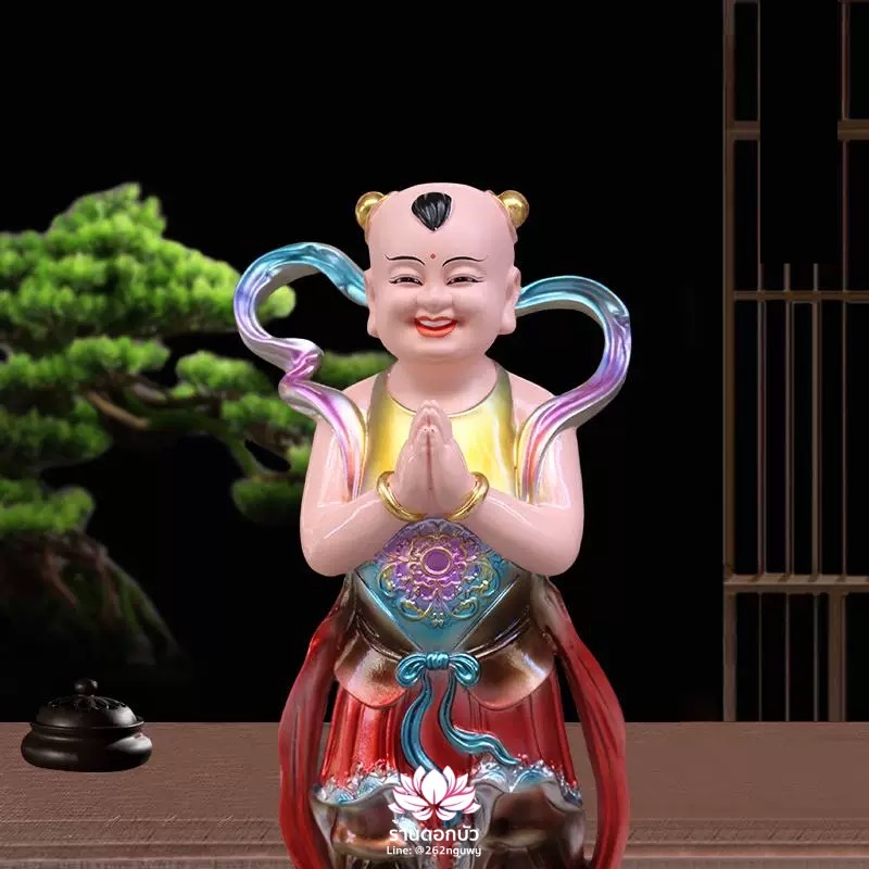 กิมท้ง-เง็กนึ่ง, เซียนจ๋าย-หยกลื้อ ลูกศิษย์พระโพธิสัตว์กวนอิม งานเรซิ่น ขนาด 12/16 นิ้ว