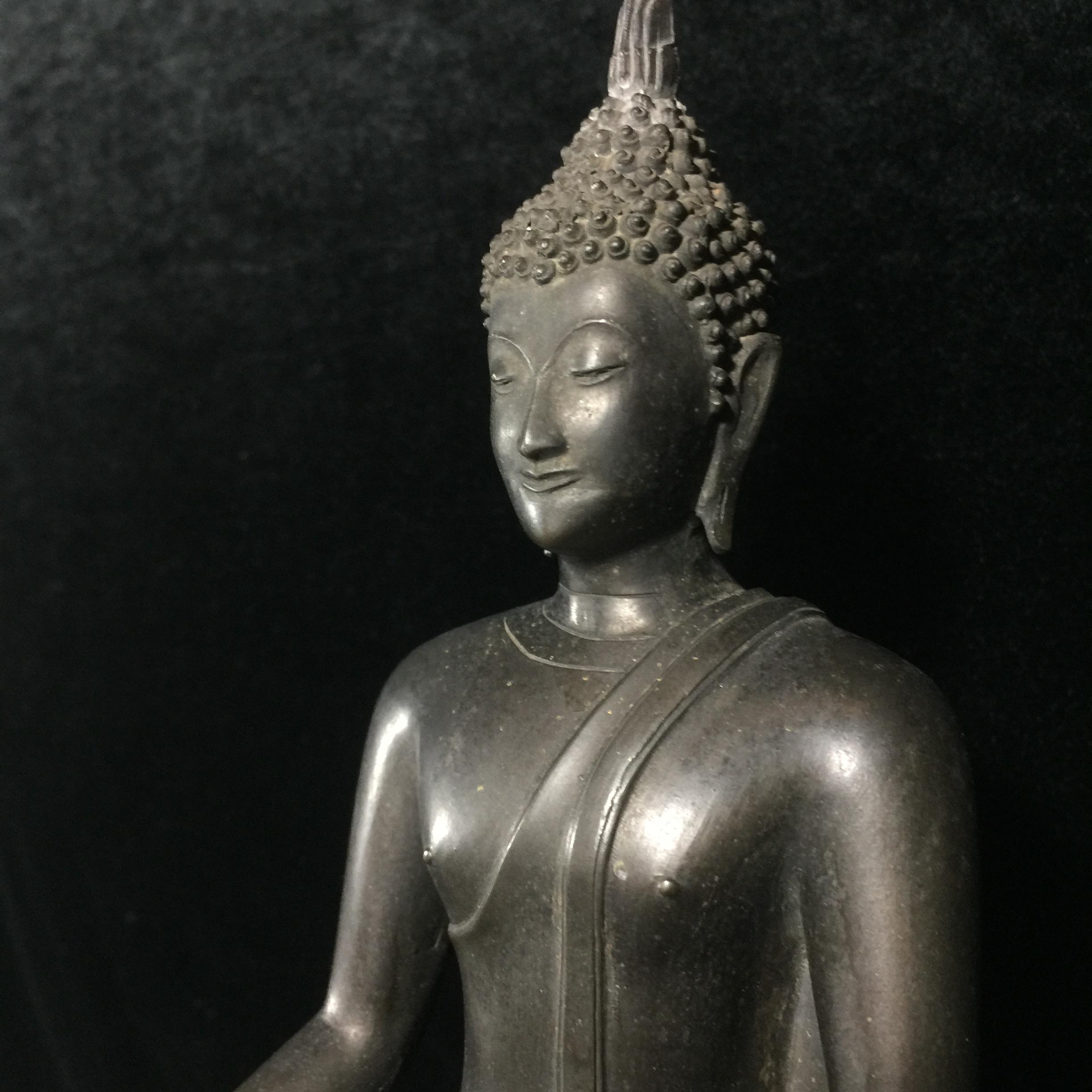 พระพุทธรูปบูชา ภปร ปี2508 วัดบวรนิเวศวิหาร บล็อกกษาปณ์(หนังไก่) หน้าตัก5นิ้ว(ที่สุดของพระบูชา ภปร วัดบวรนิเวศวิหาร)