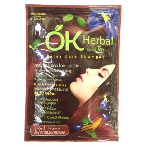 แชมพูปิดผมขาว OK สีน้ำตาลประกายแดง ( ซอง )