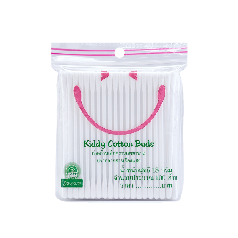 Kiddy ไม้ปั่นหูก้านเล็ก 100 ก้าน ขนาด18กรัม