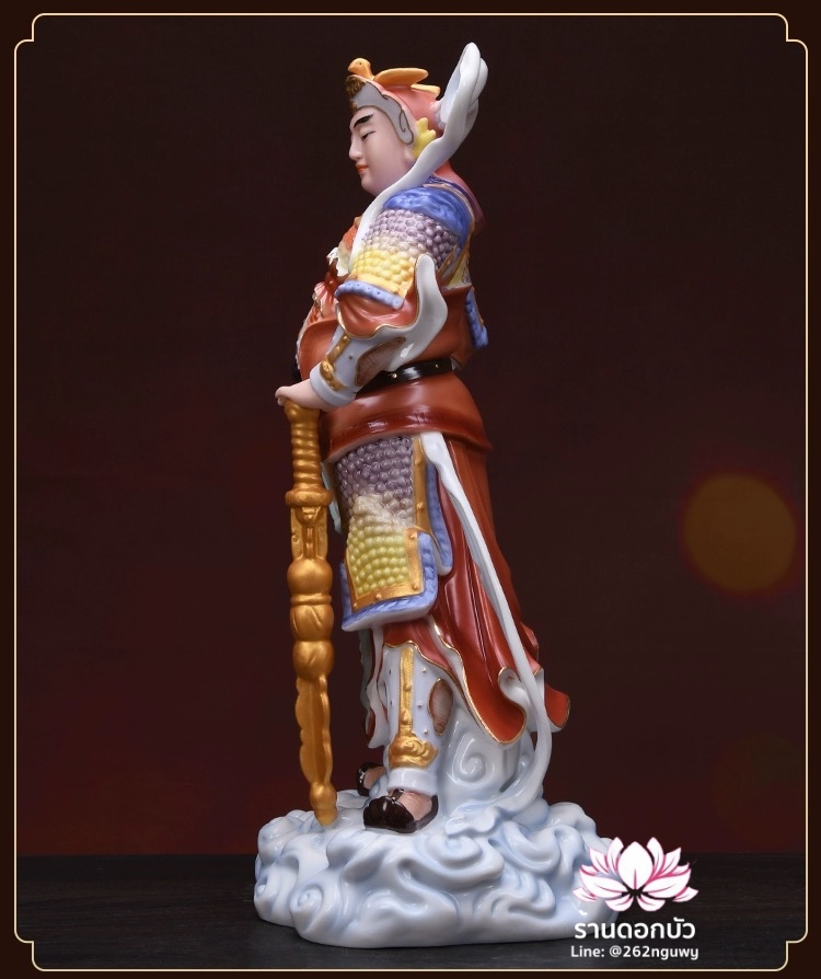 เทพเจ้ากวนอู และพระเวทโพธิสัตว์ (อุ่ยท้อผ่อสัก) ขนาด 14 นิ้ว ลงสีขลิบทอง