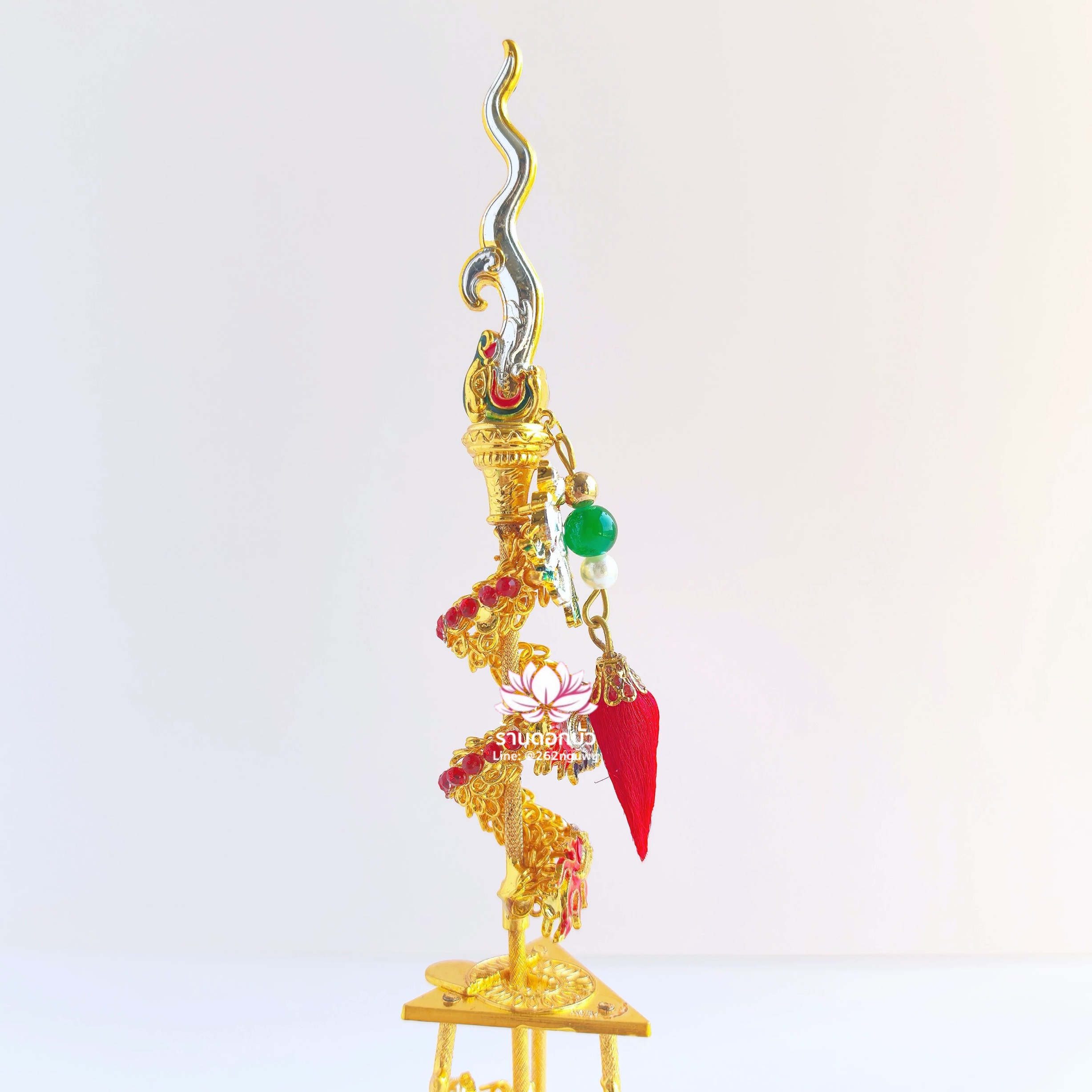 ทวนพร้อมห่วงนาจา สำหรับองค์พระกิมซิ้น อาวุธเทพเจ้านาจา หลี่โล่เฉี้ย จงตั๋นหง่วนโส่ย งานไต้หวันพรีเมียม