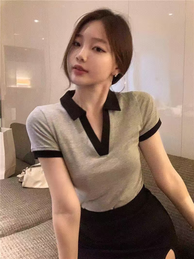 คอปกแขนสั้นทูโทน