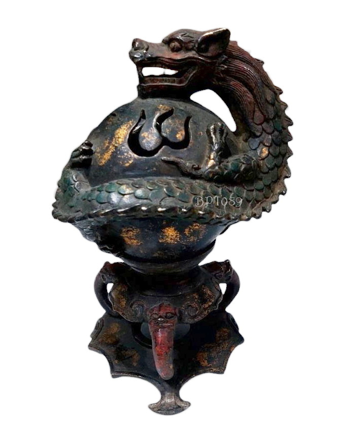 เตากำยาน ของแต่งบ้านสไตล์จีน--มังกรเล่นลูกแก้วหรือลูกไฟ