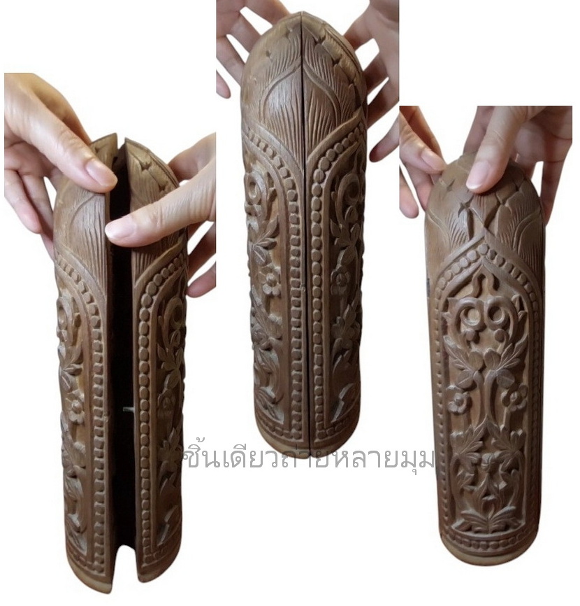 ตลับพับไม้แกะศิลป์พม่า-รามเกียรติ์ สูง31cm