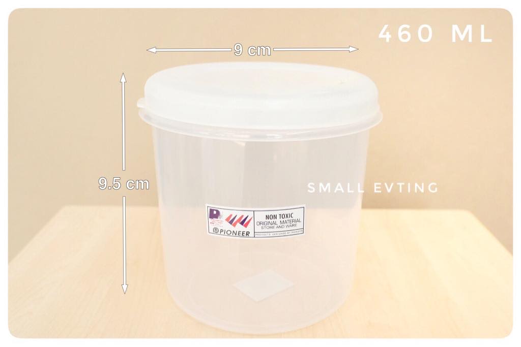 Small Evting ขวดโหล พลาสติก No.3001 L ความจุ 460 ml สีใส ปลอดภัยสำหรับใส่อาหาร ใส่เครื่องดื่ม กล่องบรรจุอาหาร
