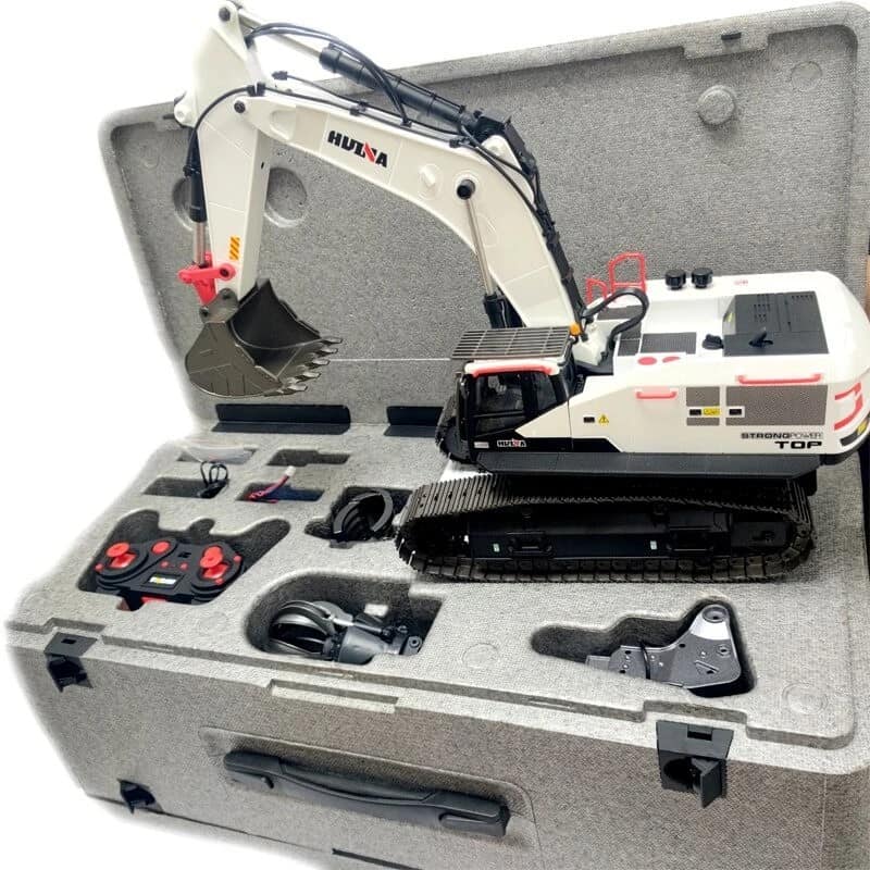 Huina 1594 RC EXCAVATOR โมเดล 2021 สีขาวมุก สีใหม่ล่าสุด แม็คโครบังคับระบบเซอร์โว 1/14 22CH