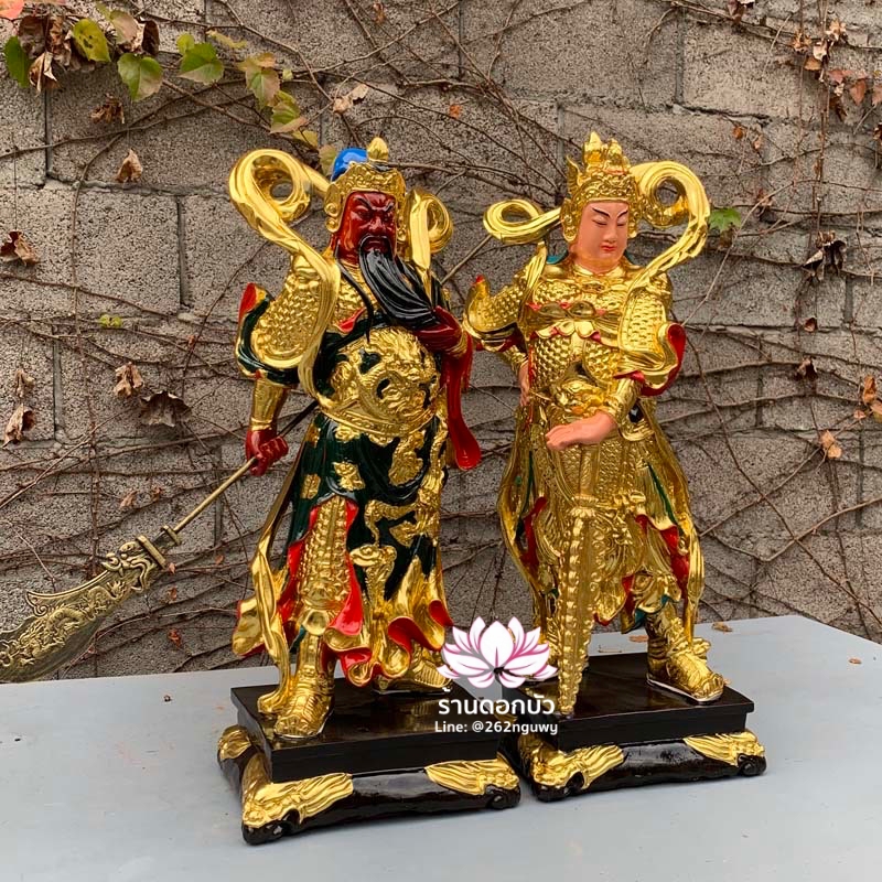 เทพเจ้ากวนอู และพระเวทโพธิสัตว์ (อุ่ยท้อผ่อสัก) งานเรซิ่น ขนาด 24 นิ้ว