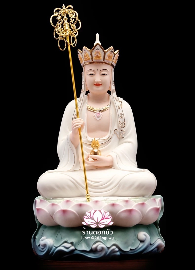 พระพุทธเจ้า (พระยูไล) พระโพธิสัตว์กวนอิม (กวนอิมผ่อสัก) พระกษิติครรภโพธิสัตว์ (ตี่จั่งอ๊วงผ่อสัก) และพระศรีอริยเมตไตรย (หมีเล่อฝอ) ขนาด 12/16 นิ้ว