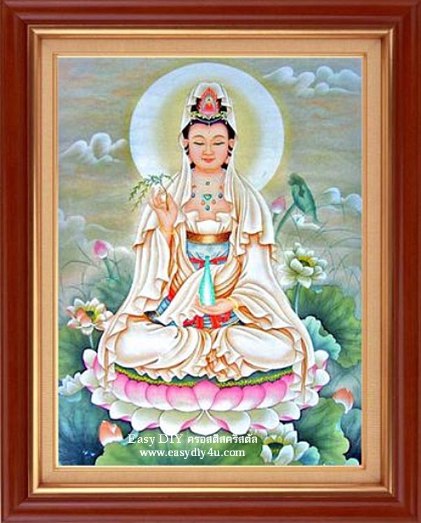อุปกรณ์งานฝีมือ DIY ครอสติสคริสตัลรูปพระโพธิสัตว์กวนอิม 12
