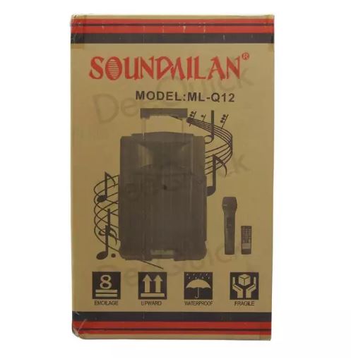 soundmilan ตู้ลำโพง บลูทูธ พกพา 8นิ้ว ML- Q12