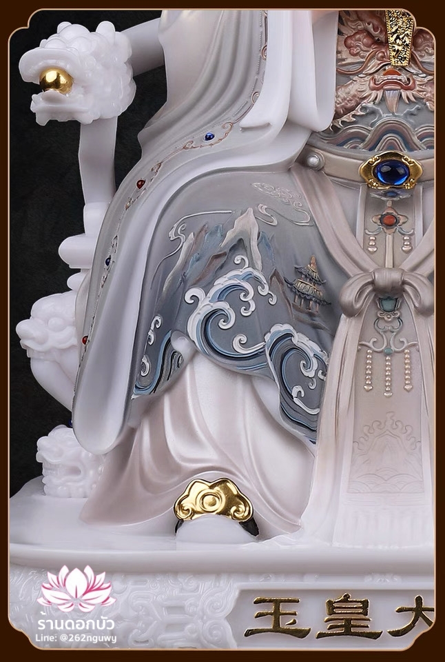 เง็กเซียนฮ่องเต้ หยกอ๋องส่องเต่ และ พระนางซีหวังหมู่ กิมบ้อเนี่ยเนี้ย งานหินอ่อนคุณภาพสูง ขนาด 12/16/19 นิ้ว