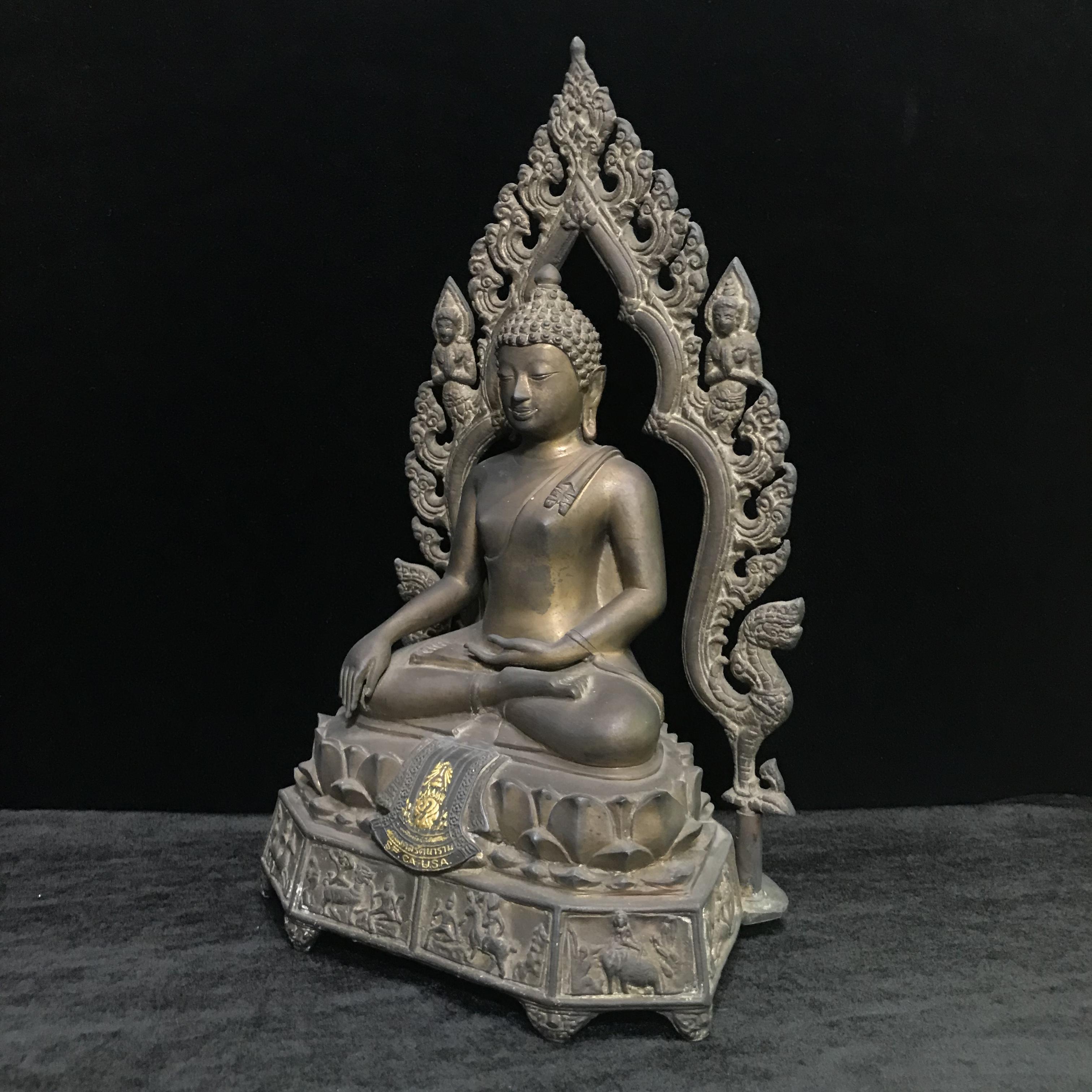 พระพุทธมงคลรัตนภูมิพัฒนมหามุนี ภปร. หน้าตัก 5นิ้ว(รมดำ) วัดมงคลรัตนาราม วัดไทยในซานฟรานซิสโก สหรัฐอเมริกา ( Sanfrancisco USA.) ปี2523 (นิยมหายาก)