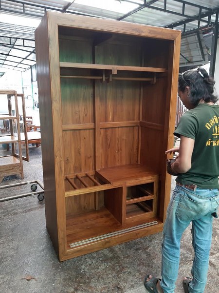 ตู้เสื้อผ้าบานเลื่อน บานฟักเล็ก 1.2 เมตร