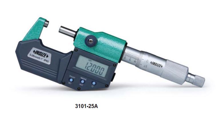 DIGITAL OUTSIDE MICROMETER,IP65,Range:0-25 mm/0-1"