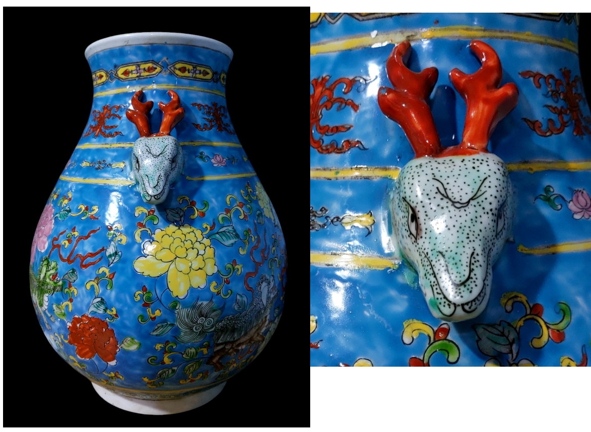 แจกันกระเบื้องกังไส สูง33cm