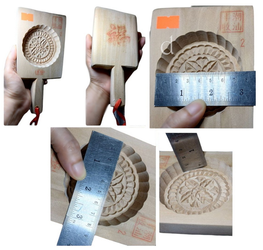 พิมพ์ไม้เคาะ พิมพ์ขนม พิมพ์ขนมไหว้เจ้า พิมพ์ขนมลายดอก กลม เบอร์2 (ขนาดประมาณ7cm-7.5cm)