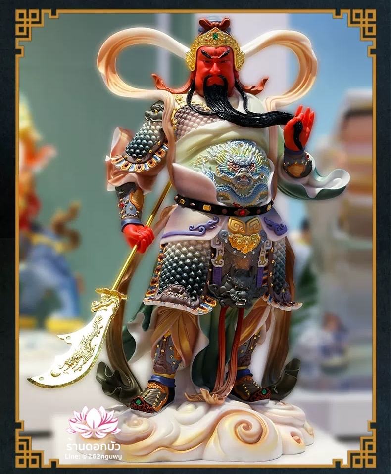 เทพเจ้ากวนอู และพระเวทโพธิสัตว์ (อุ่ยท้อผ่อสัก) งานหินอ่อนคุณภาพสูง ขนาด 12/16/19/26 นิ้ว