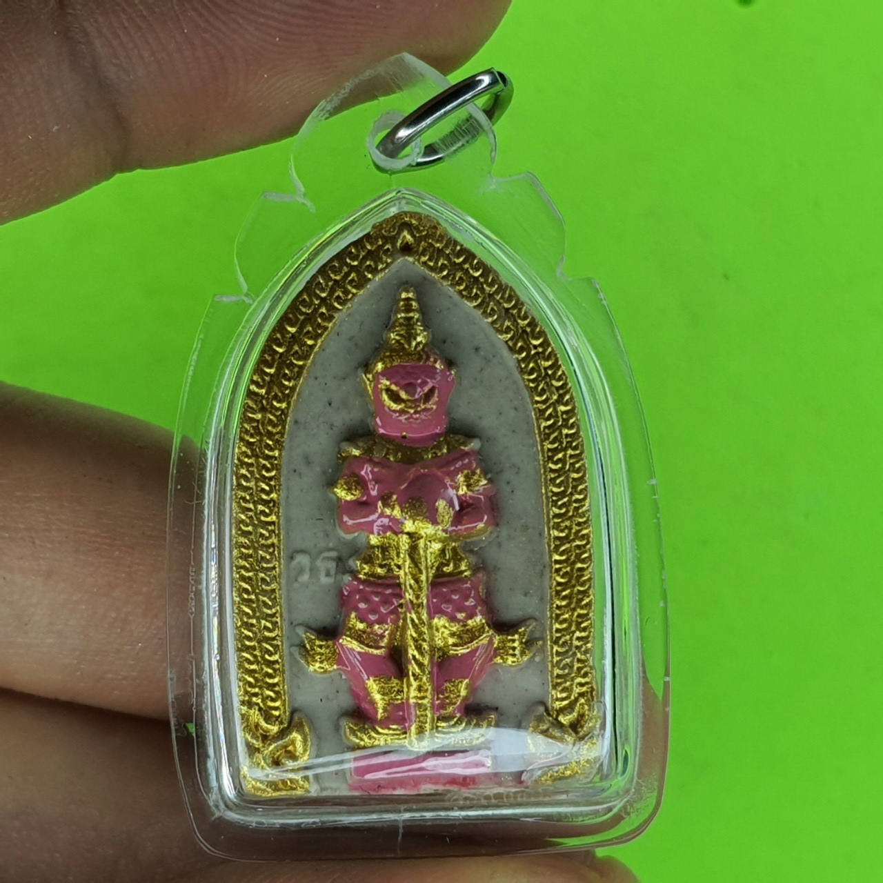 พระเครื่อง ท้าวเวสสุวรรณ เลี่ยมกรอบ สีขาว แต่ง สีชมพู รุ่น แก้ปีชง รวยไม่จบ จนไม่เป็น ภัยไม่มี ท้าวเวสสุวัณ จี้ท้าวเวสสุวรรณ ท้าวเวสสุวรรณ