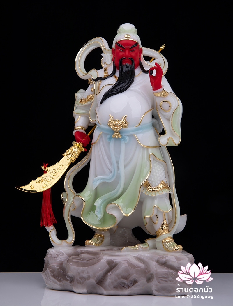 เทพเจ้ากวนอู และพระเวทโพธิสัตว์ (อุ่ยท้อผ่อสัก) งานหินอ่อนคุณภาพสูง ขนาด 12/16/19 นิ้ว